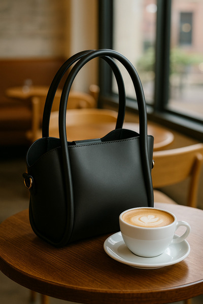 Bersia Γυναικεία τσάντα χειρός και ώμου από συνθετικό δέρμα μαύρο με αποσπώμε...