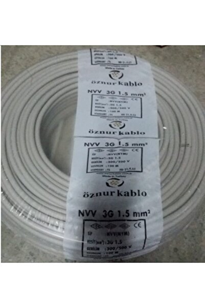 ÖZNUR 3X1.5 NYM Antigron Tam Bakır TSE Kablo 100 METRE