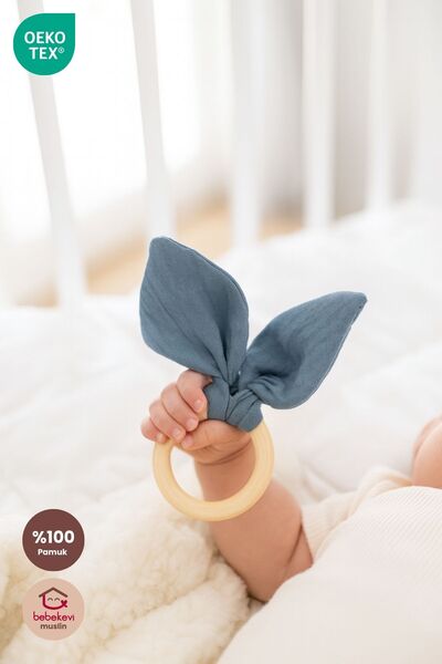 Bebekevi Müslin Diş Kaşıyıcı-İndigo