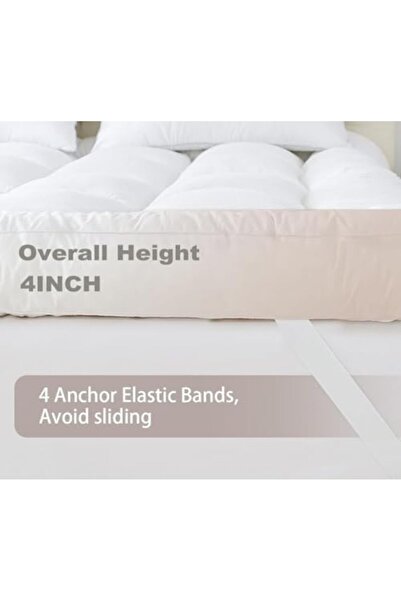 Türkiye Mattress Topper Fluffy & Extra Thick Fibersheet Hotel Bed Supersoft Breathable Brushed Fabric Pad