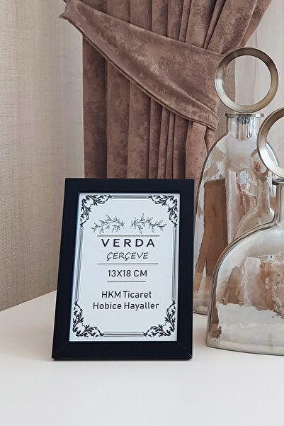 Verda Çerçeve 13X18 cm Photo Frame! Decorative Desktop Frame with Wooden Legs and Pvc Glass!