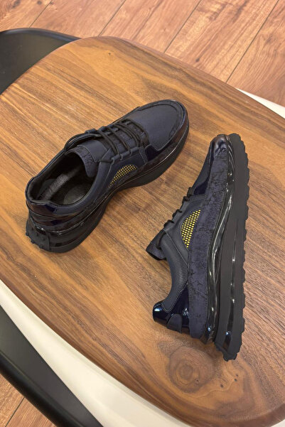 Luiz Paulo 2021 СИНІЙ ЧОРНИЙ ШНУРКОВІ ЧЕРЕВИКИ З НАСТУПНОЮ ШКІРОЮ - ЧОЛОВІЧІ СПОРТИВНІ ЧЕРЕВИКИ