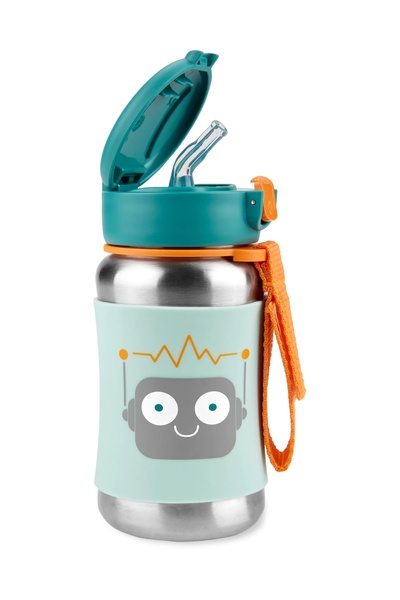 Skip Hop Zoo Pipetli Paslanmaz Çelik Suluk 350 ml Robot