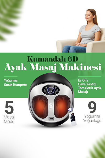 EN SİGA 6D Ayak Masaj Makinesi Kumandalı Yoğurma Sıcak Kompres Ev Ofis Hava Yastığı Tam Sarılı Ayak Masajı