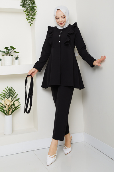 modapark.ist Women's Ruffle Detailed Trousers Suit