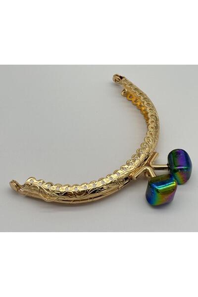 angel çanta aksesuar Angel Çanta Aksesuar 10 cm Light Gold Oval Cüzdan Çanta ...