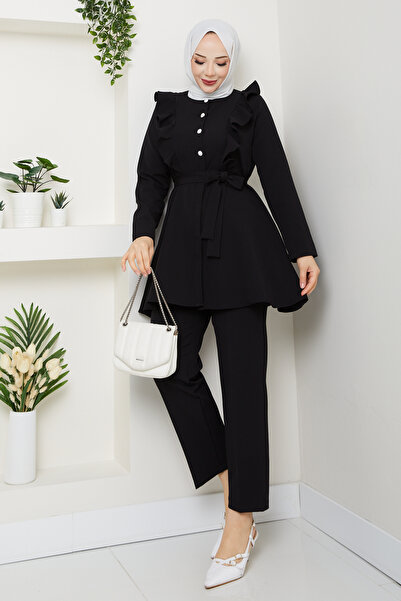 modapark.ist Women's Ruffle Detailed Trousers Suit