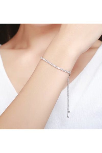 TrioStore Cat Couple Necklace and Bracelet Set in Sparkling Tennis Clear Silver, Cat Pendants, Unisex