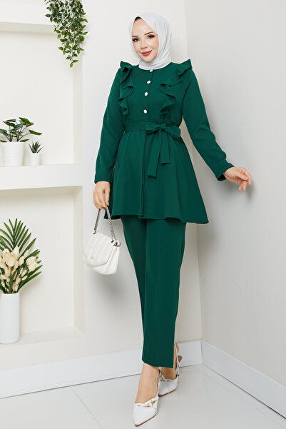 modapark.ist Women's Ruffle Detailed Trousers Suit