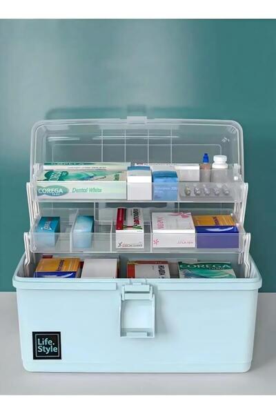 Generic Large Capacity Cosmetic Storage Box Dust-proof Transparent Desktop Portable Medicine Storage Box