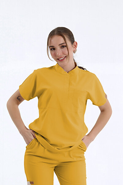 Brl Üniforma Uniformă chirurgicală pentru medici și asistente, cu guler din L...