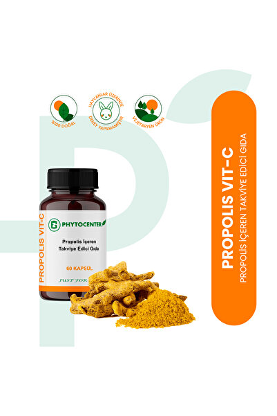 PHYTOCENTER Propolis, Zerdeçal Ve C Vitamini Içeren Takviye Edici Gıda 60 Kapsül