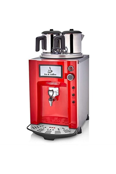 Remta Premium Jumbo 15 Litre İki Demlikli Çay Makinesi - Kırmızı