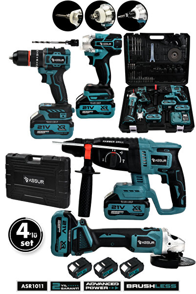 ASSUR 21v Darbeli Kömürsüz Kırıcı Delici Hilti & Taşlama & Matkap & Somun Sık...