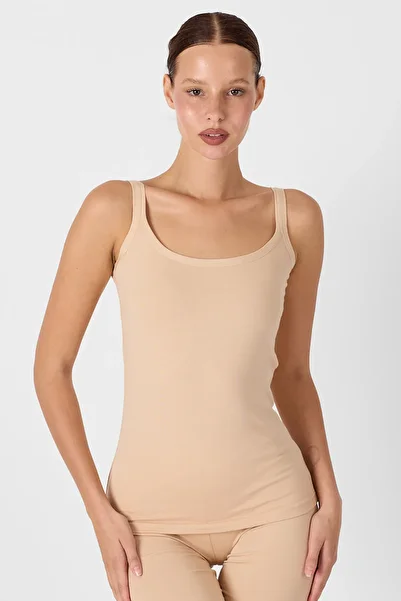 Malabadi Women's Skin Color 2-Piece Thin Strap Backless Modal Tank Top 2m1034