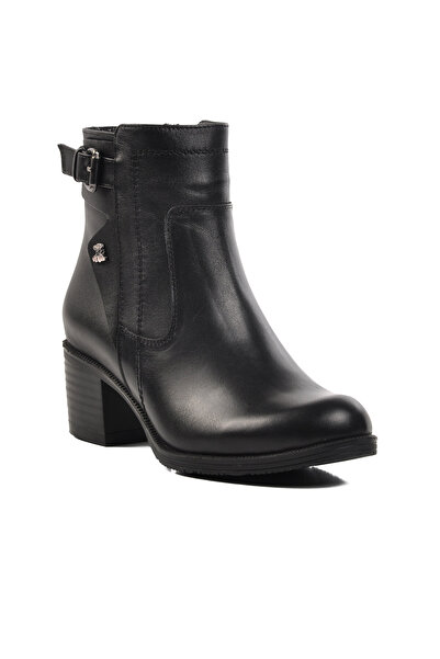 Venüs Черни дамски боти от естествена кожа