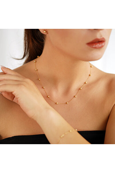 Sandra Ferretti Colier din Aur Galben de 18 K cu Bile, 2.08 g