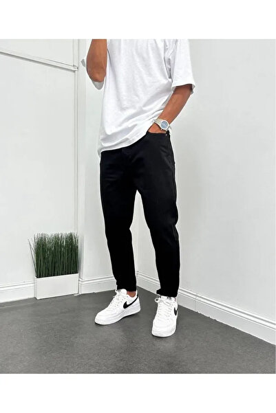 Lyven Mood جينز بوي فريند أسود مريح للرجال