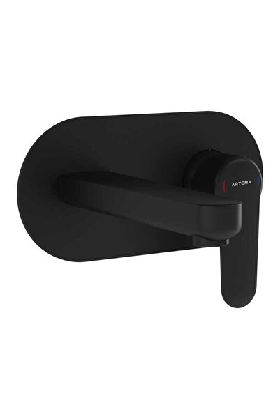 Artema صنبور حوض الغسيل، روت راوند، مدمج، أسود غير لامع (مجموعة مثبتة على الس...