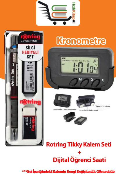 Genel Markalar Rorting Tikky Kalem Seti+Kronometre Dijital Saat