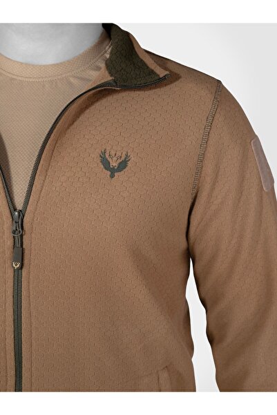 Mudeir Poyraz Kayote Brown Fleece Jacket - for Winter, Anti-Sweat, Operation, Nature and Hiking