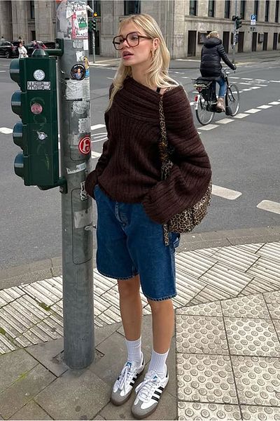 Madmext Bitter Brown Madonna Collar Women's Sweater Mg2274