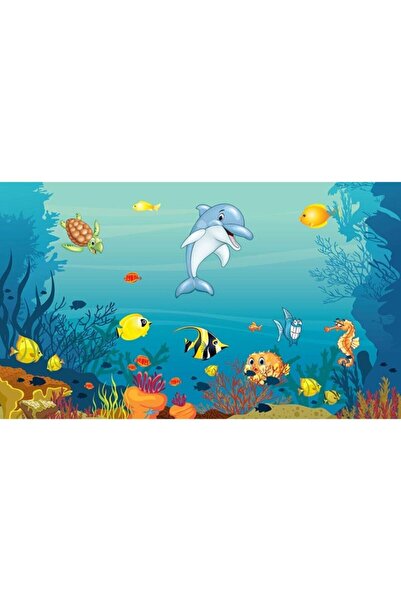 Genel Markalar Denizaltı Mutlu Balıklar Çocuk odası Duvar Kağıdı