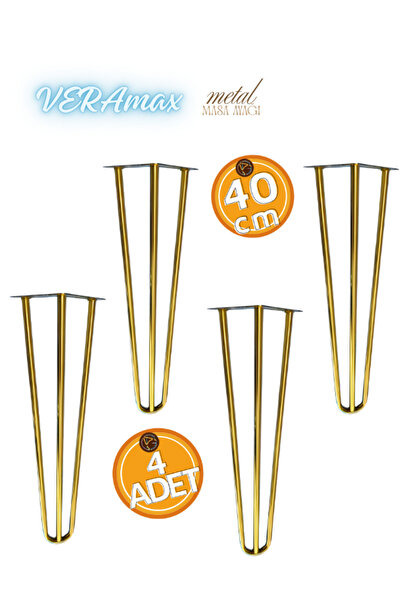 ADG METAL Veramed Gold 40cm Orta Sehpa, Puf Ayak, Bench Ayakları (4 Adet)