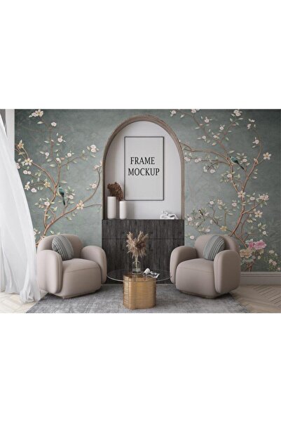 Özen Duvar Kağıtları Muhteşem Ağaç Dalları Ve Çiçekler Özel Tasarım Duvar Kağıdı