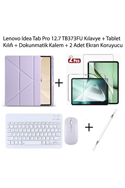 Yesnıce Lenovo Idea Tab Pro 12.7 TB373FU Uyumlu Standlı Kılıf Ve Dokunmatik K...