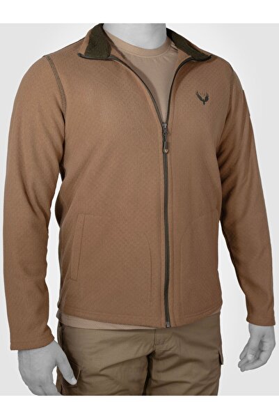 Mudeir Poyraz Kayote Brown Fleece Jacket - for Winter, Anti-Sweat, Operation, Nature and Hiking