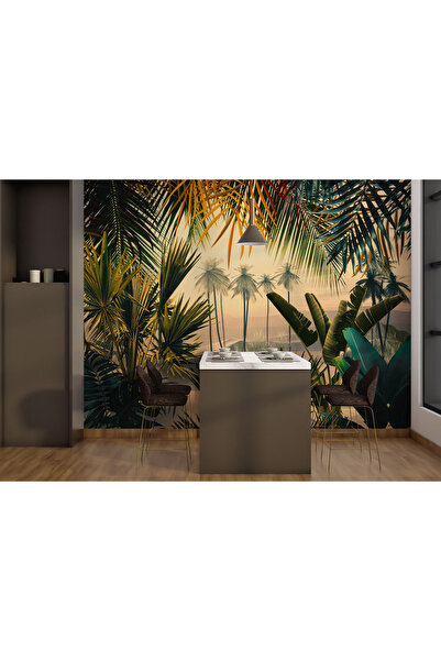 Özen Duvar Kağıtları Amazon Ormanları Özel Tasarım Tropikal Ağaçlar Duvar Kağıdı