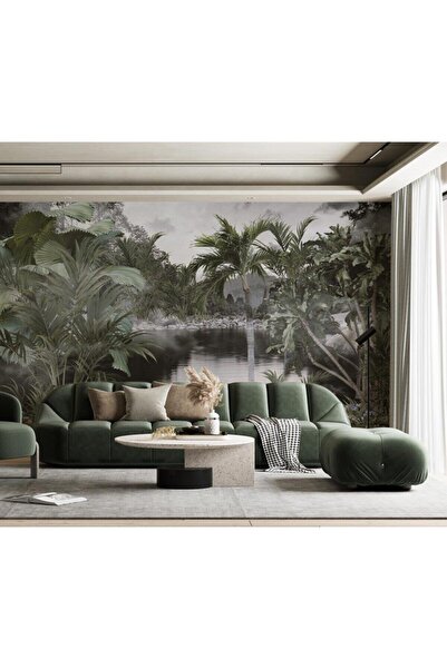 Genel Markalar Göl Ve Tropikal Orman Manzarası Duvar Kağıdı