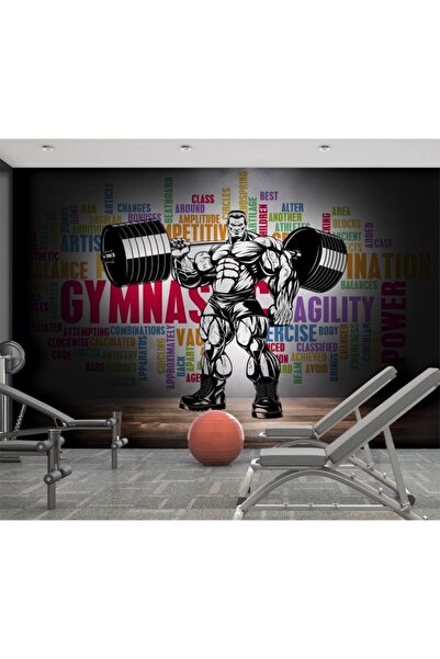 Özen Duvar Kağıtları Spor Salonu Duvar Kağıdı Renkli Yazılar