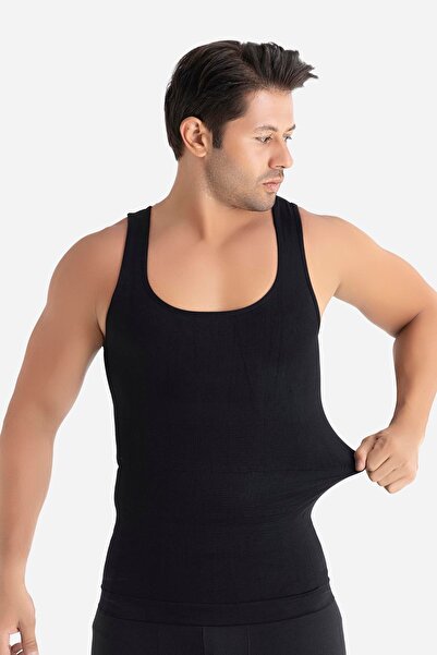 Arma Yıldız Men's Black Firming Corset Tank Top Belly Anti-Sagging Body Shaper