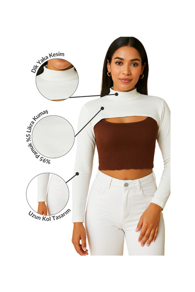 mirach Stretchy Stand Collar Neck Collar Oversleeve Combed Cotton Long Sleeve Hijab Bodysuit Oversleeve Lycra