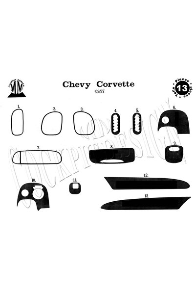 Marscockpitdesign شيفروليه كورفيت وحدة التحكم-تغليف التوربيدو 1997 13 قطعة