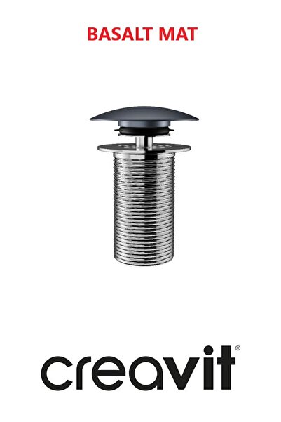 Creavit SF030 Pop-Up Sifon Başlığı Basalt MatTaşmasız Krom Lavabo Tapası Basmalı