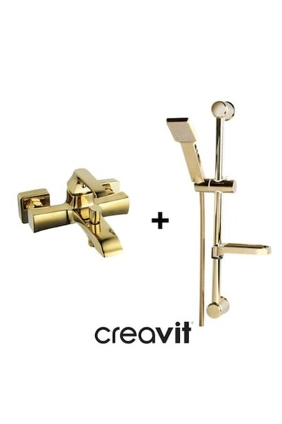 Creavit CREAVİT AVANGART 2 Li BANYO ARMATÜR BATARYA SETİ ALTIN AG2500G + SH411G