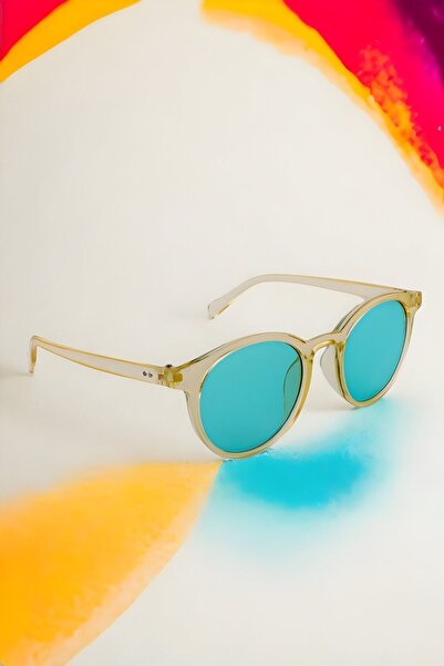 MACERATİ Petta Unisex Nude Oval Frame Green Glass Uv400 Sunglasses