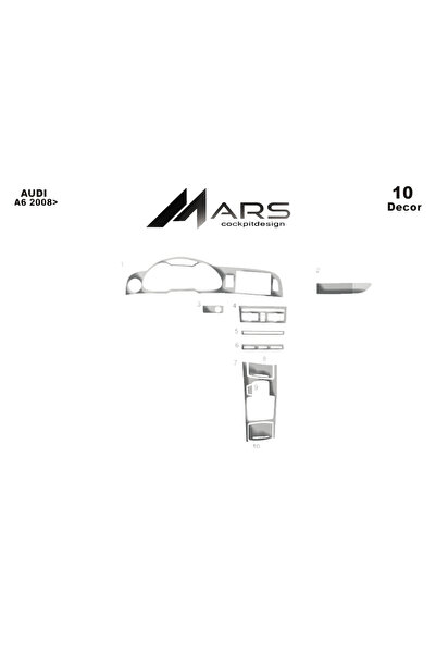 Marscockpitdesign أودي A6 2008 كونسول-توربيدو 10 قطع