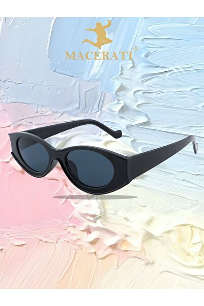 MACERATİ Cateye Unisex Black Oval Frame Uv400 0-10 Years Children's Sunglasses