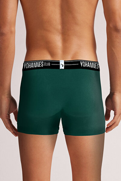Yohannes Club Ανδρικό, Βαμβακερό μπόξερ με ειδική θήκη, Υγιή εσώρουχα με ειδικό σχέδιο θήκης, Μονό, Πράσινο
