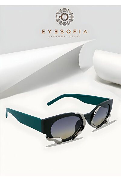 MACERATİ Schlangenmuster Patterned Green Unisex Sunglasses