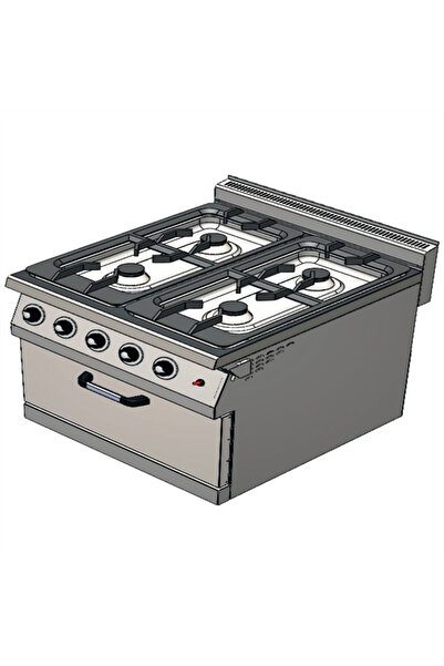 Csa İnox CSA Karacasan 900 Seri Dolaplı 80 cm 4 Gözlü Tüplü Ocaklı Kuzine (80...