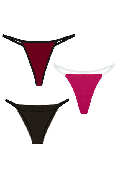 Yohannes Club Women'S, Cotton String Set, (Brazilian, T-Thong, Thong) Set of 3,
