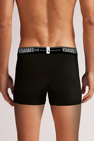 Yohannes Club Ανδρικό, Βαμβακερό μπόξερ με ειδική θήκη, Υγιή εσώρουχα με ειδικό σχέδιο θήκης, Μονό, Μαύρο