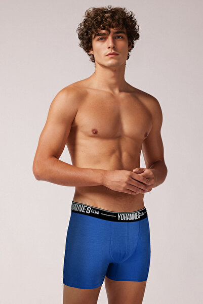 Yohannes Club Чоловічі бавовняні боксери з особливим кишенькою, зручна білизна з особливим дизайном кишеньки, одинарні, саксовий синій