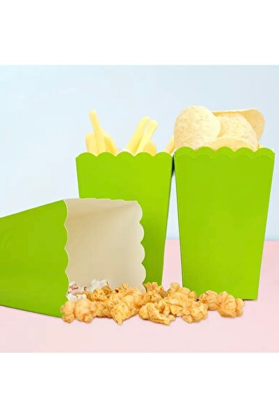 Deniz Party Store Yeşil Karton Popcorn Mısır Cips Kutusu 8 Adet