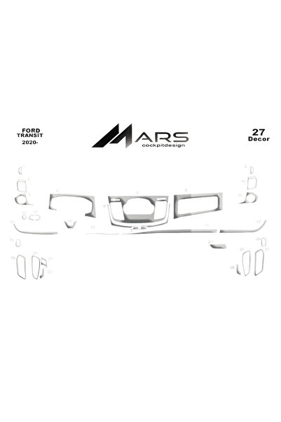 Marscockpitdesign فورد ترانزيت توربيدو/كونسول 2020- 27 قطعة